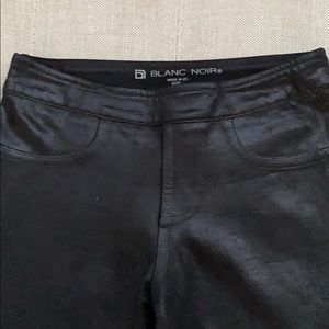 Black faux leather legging